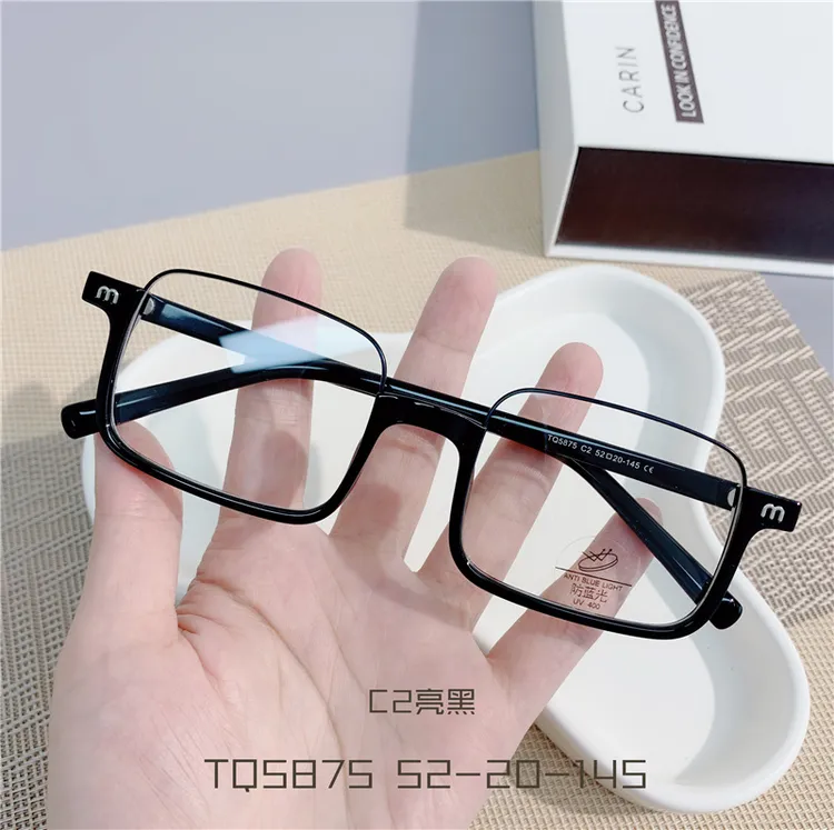 超轻复古下半框眼镜女近视可配度数防蓝光素颜神器方形眼睛架男