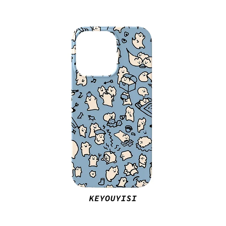 涂鸦猫咪适用苹果13/14pro/华为/oppo/vivo/小米手机壳简约菲林壳