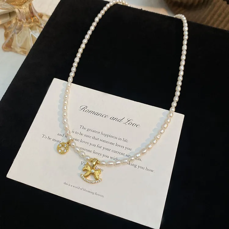 【马上有钱设计】天然淡水珍珠项链女气质简约精致小米珠时尚锁骨链