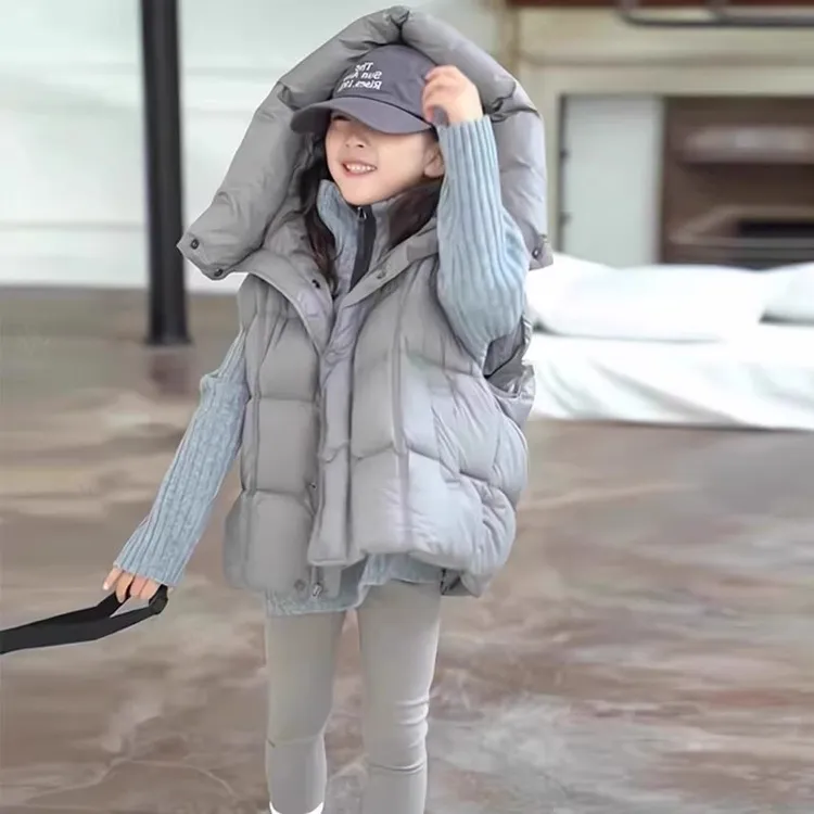 巴拉巴拉男孩女孩女童羽绒马甲秋冬款2025新款儿童坎肩连帽羽绒马