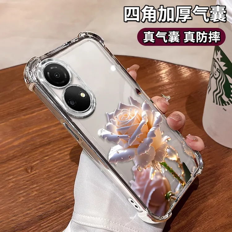 适用于华为荣耀畅玩30Plus水晶玫瑰电镀防摔壳创意女手机壳保护套