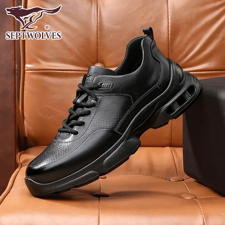 七匹狼皮鞋男士真牛皮透气秋季新款户外运动商务休闲潮流鞋子百搭