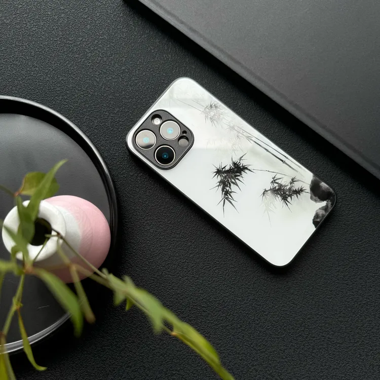 新中式 | 咏墨竹图 适用于iPhone17pro苹果16promax手机壳玻璃/15