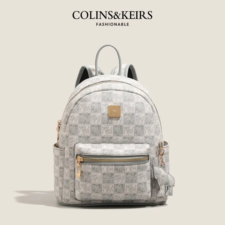 Colins Keris女士双肩包时尚休闲百搭双肩背轻便韩版多功能