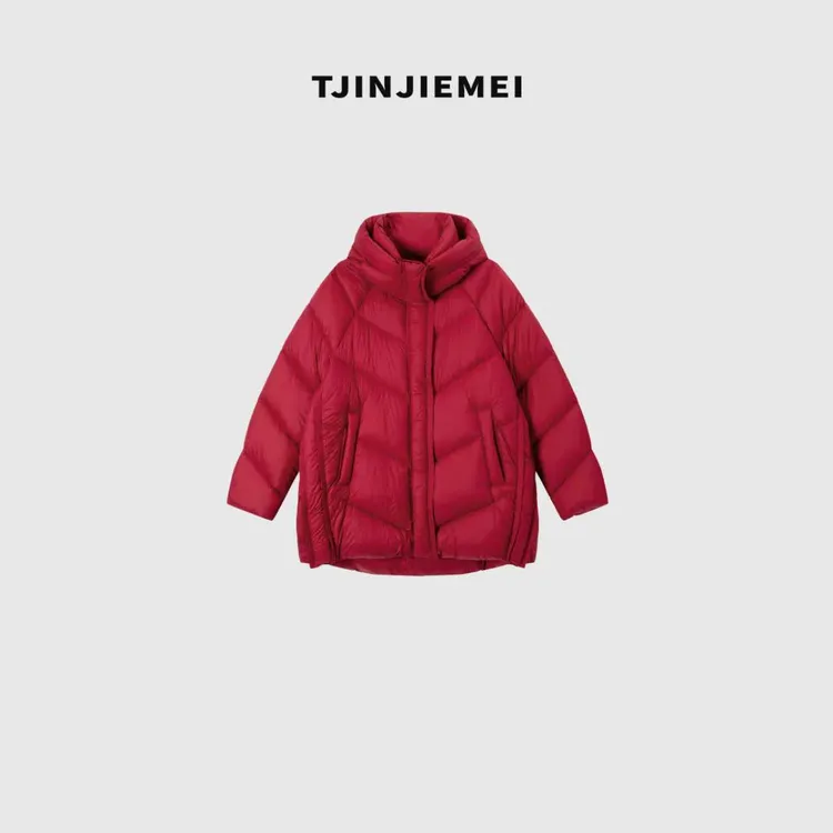 T井姐妹【火焰】设计感95白鹅羽绒服ERF2510-8F588