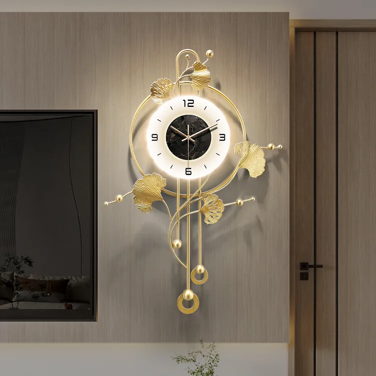 2025新款客厅时钟挂墙高级感格栅装饰钟表创意轻奢挂表家用挂钟