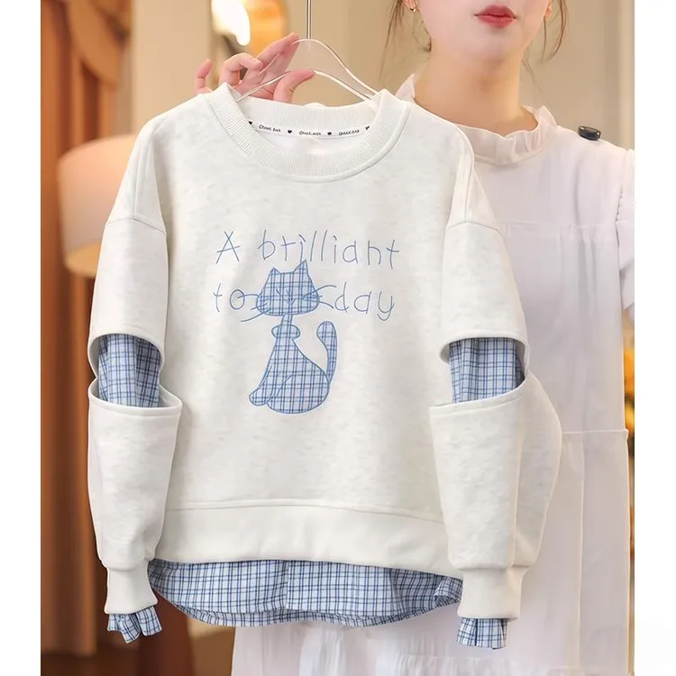 女童卫衣春秋款2025儿童春装长袖t恤小女孩上衣2785