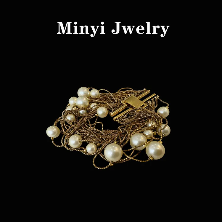 铜合金小香风满天星光手链金色