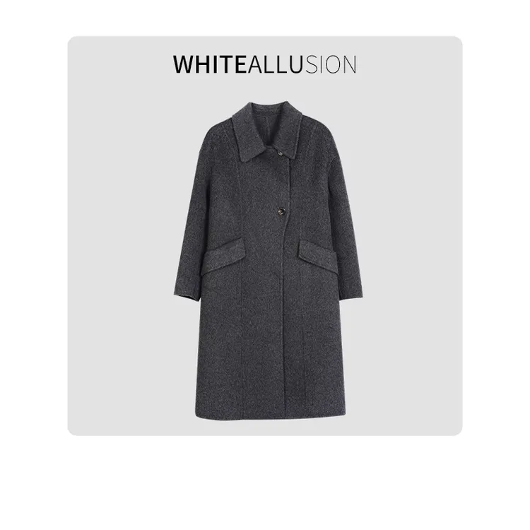 素典【城市战袍】100%绵羊毛呢子大衣~冬新款韩系穿搭外套2359