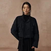 CatalpaLew「叁笙」墟生美学立体弧面暗纹提花小棉袄#C53613