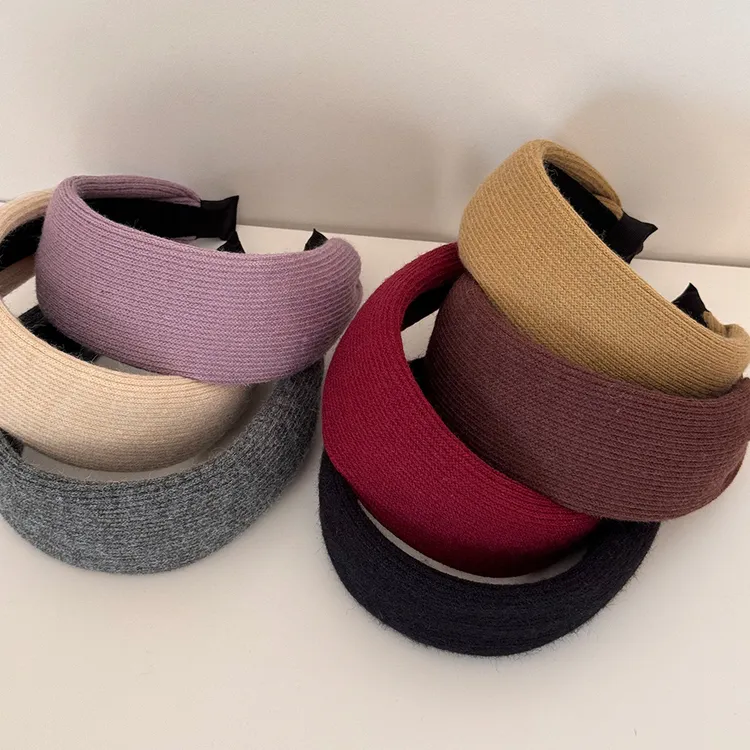 韩式复古彩色针织宽边发箍女新款显脸小高颅顶洗脸压发头箍发饰新