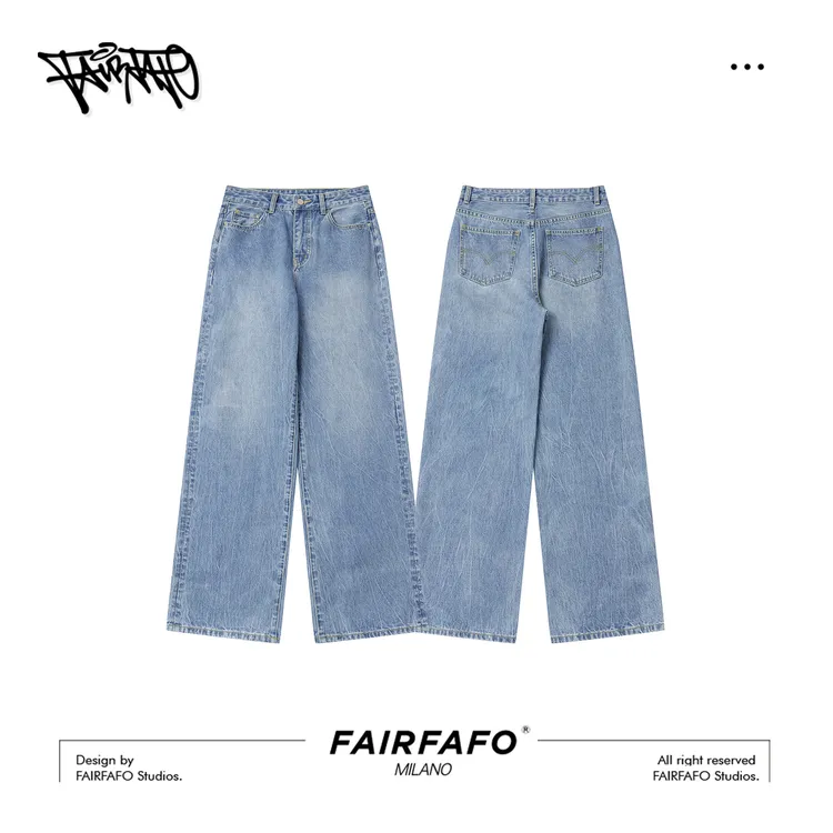 【水洗直筒牛仔裤】FCKZ57006显瘦水洗百搭宽松时尚休闲直筒牛仔裤