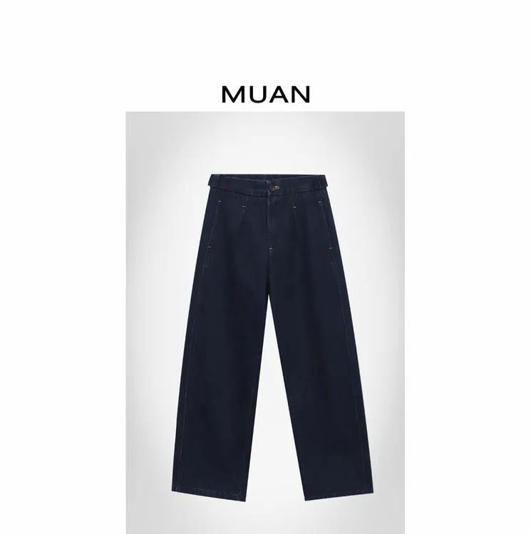 木岸MUAN：《品味牛仔》定制100棉阔腿牛仔裤水洗长裤女CQ-NM-6004