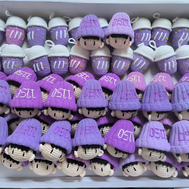 【成品】林俊杰林小瓜毛线钩织粉丝应援周边小奇迹咖啡杯挂猪玩偶