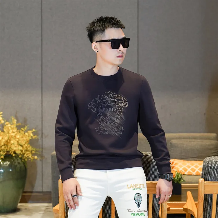 高品质卫衣长袖男圆领秋冬季新款打底衫印花潮牌时尚百搭男士卫衣