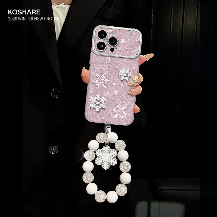 紫毛皮雪花贴件适用苹果17vivo华为oppo小米iPhone视窗贴皮手机壳