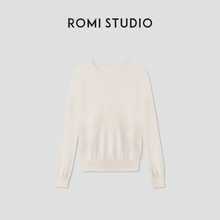 ROMI STUDIO“松弛夏日”100%美丽诺绵羊毛轻柔套头毛衫 RWCRST3154
