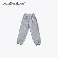 LUCASEMILYLOUIE欢姐0220简约休闲松紧腰束脚儿童加绒卫裤2531001