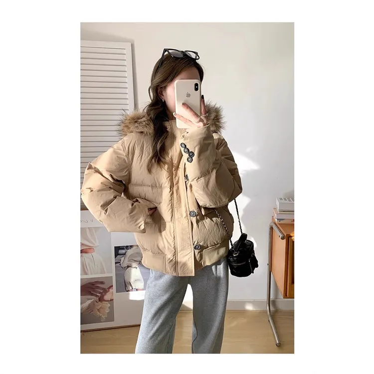 2025年新品冬季棉衣女工装复古派克服韩系服棉袄小个子外套