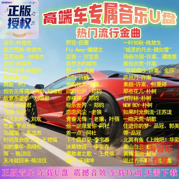 高端豪车奔驰宝马奥迪 2025新款车载音乐U盘 抖音热门流行金曲MP3