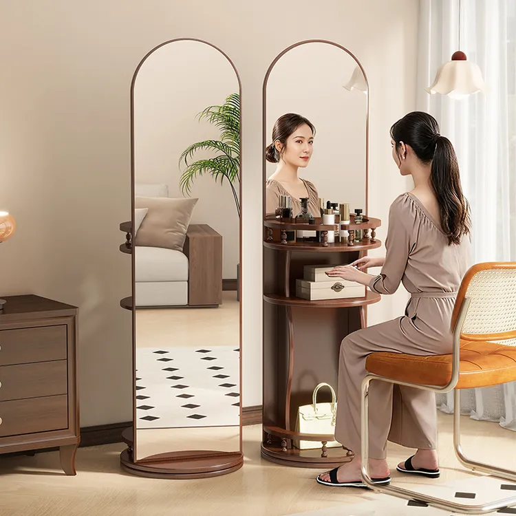 全身镜落地镜家用梳妆台镜子女生卧室化妆镜旋转穿衣一体试衣镜子