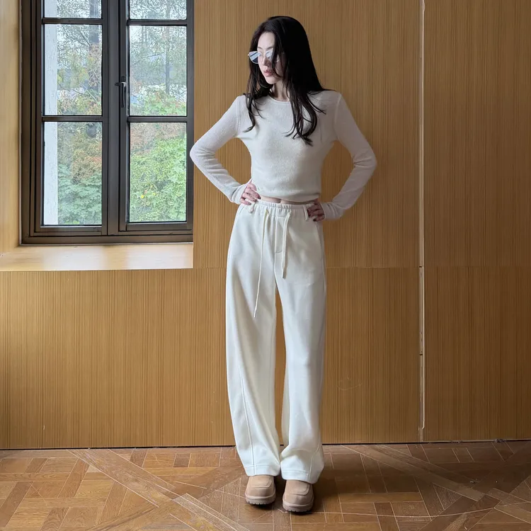 王嬛嬛MsLime25年新款【宁秋】多色绵羊毛丝羊绒裤子 HD2C0912