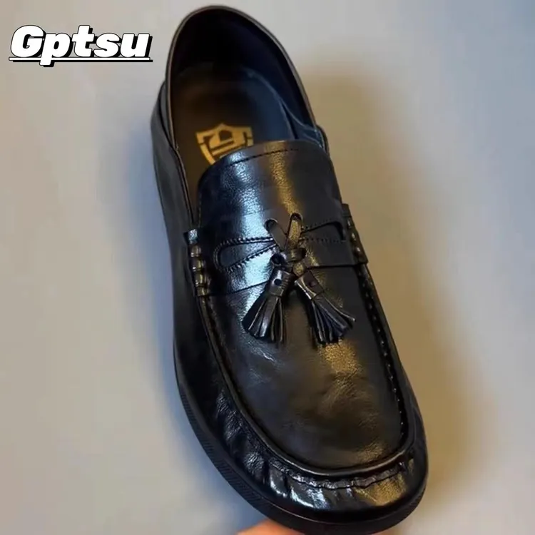 GPTSu夏季款软皮豆豆鞋新款低帮男士一脚蹬舒适透气休闲时尚男鞋