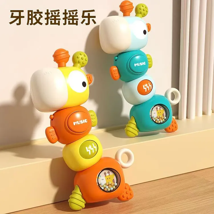 长颈鹿音乐手摇铃牙胶磨牙安抚早教 科学实验 LS
