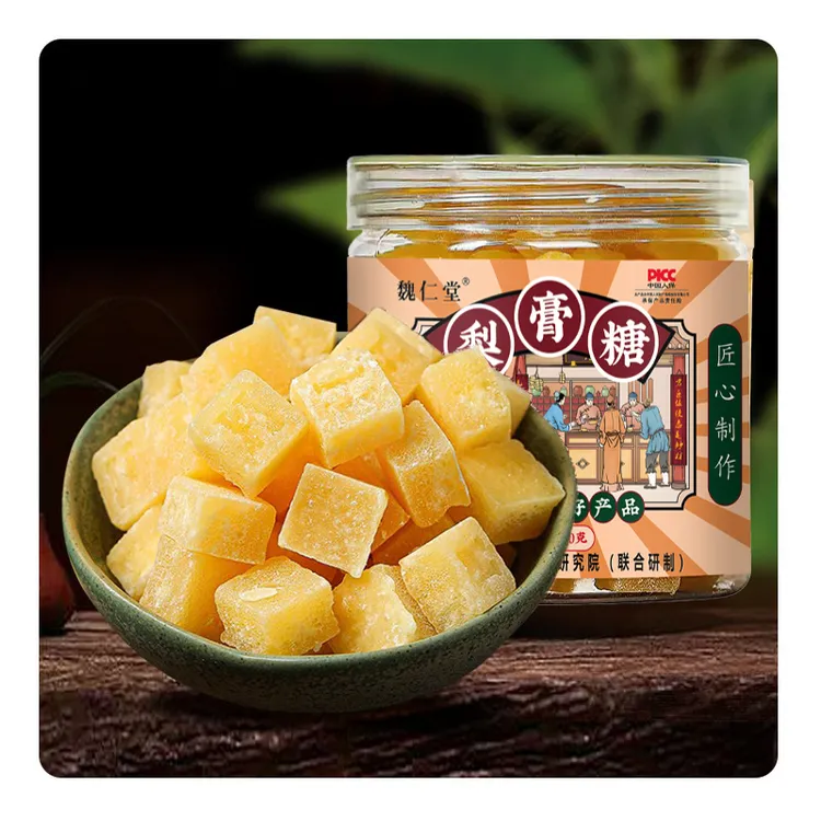 （买1送1）瓶装手工熬制方块梨汁梨膏糖薄荷润喉清凉夏季咳嗽干痒