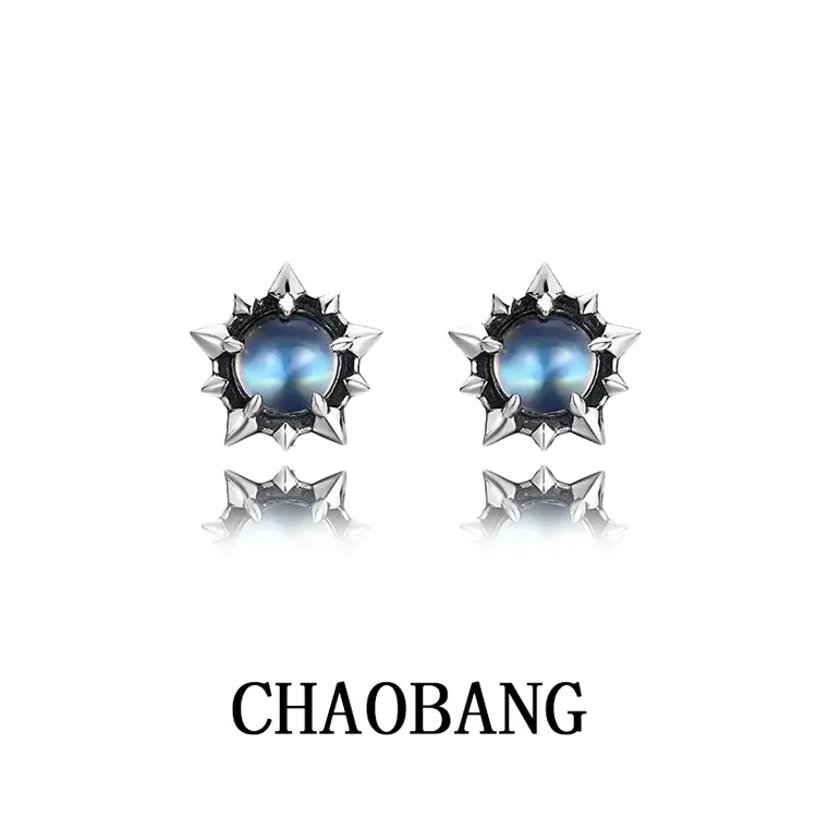 铜合金耳饰 北极星太阳耳钉小众设计轻奢耳饰高级感男女百搭饰品