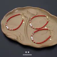 SHB007【董】[葫芦]天然沙丁红珊瑚手链/2.5-3mm(多样性发一)