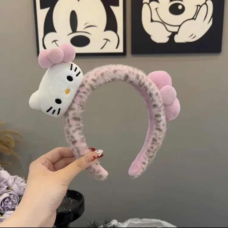 【实拍】kitty豹纹可爱甜美高级感洗脸压发少女感拍照防滑发箍头饰
