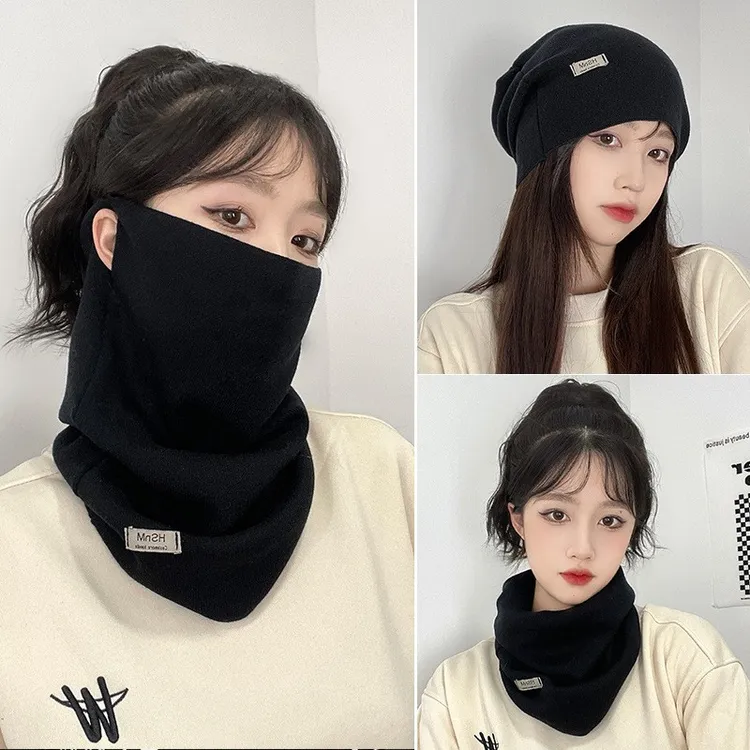 围脖冬季女韩版百变挂耳面罩保暖护颈脖套百搭围巾加厚防风寒口罩