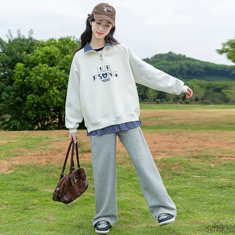 女童卫衣套装春秋2025新款初中生秋装休闲穿搭女大童秋季运动衣服