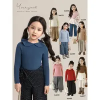 幼悠【法式文艺】秋三波女童软糯不扎法式荷叶领毛衣打底D4334