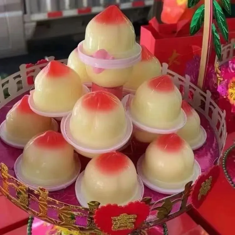 水果味桃心仙桃造型果冻节日布丁休闲零食
