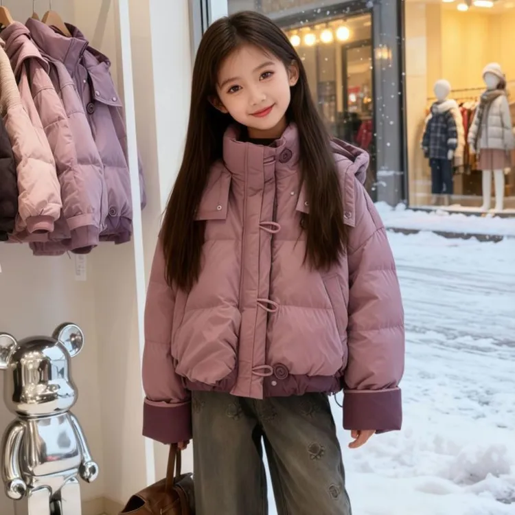 女童棉服外套冬装2025新款小女孩棉袄中大童保暖短款加厚棉衣12岁