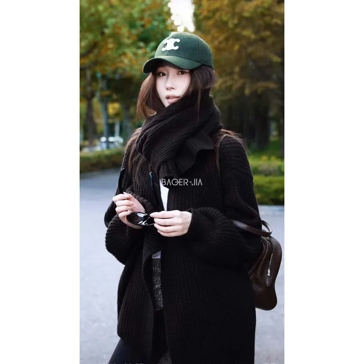 66-宝儿家含幂BF90425410冬季粗针织工艺慵懒宽松羊毛亲肤上衣裙