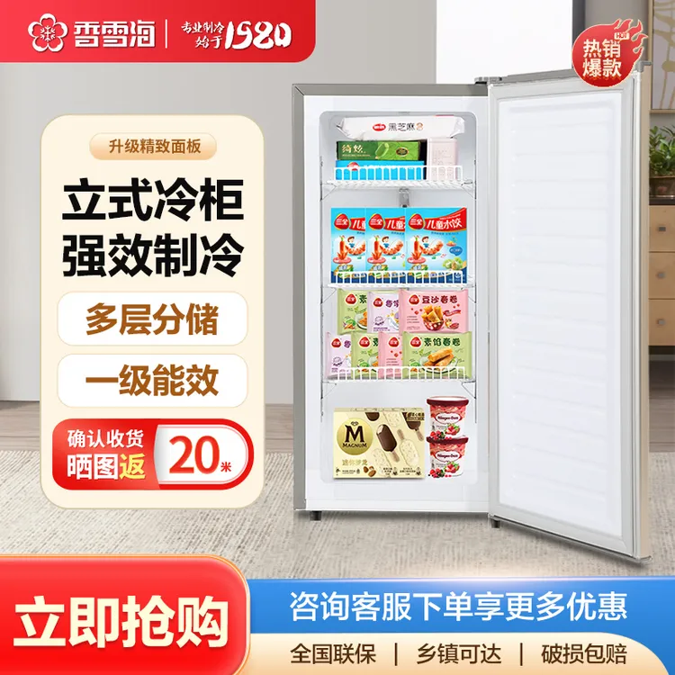香雪海冰柜家用小型冷冻小冰柜冷冻冰柜立式小冰箱小型冷冻柜单温