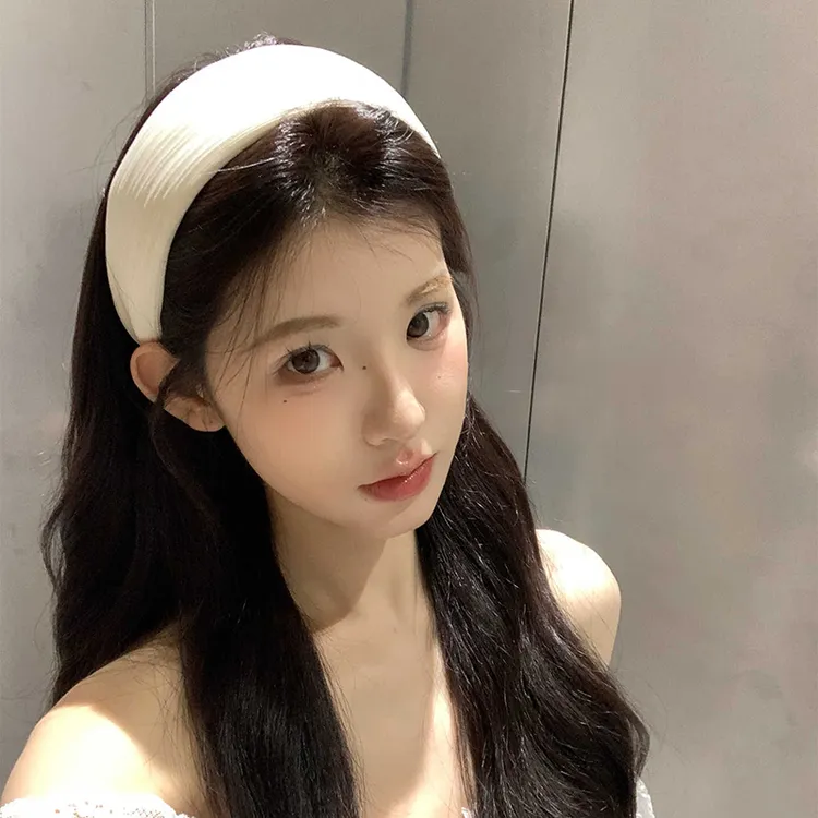 加厚版！白色条纹宽边发箍女不压头发高颅顶头箍发卡日常外戴发饰