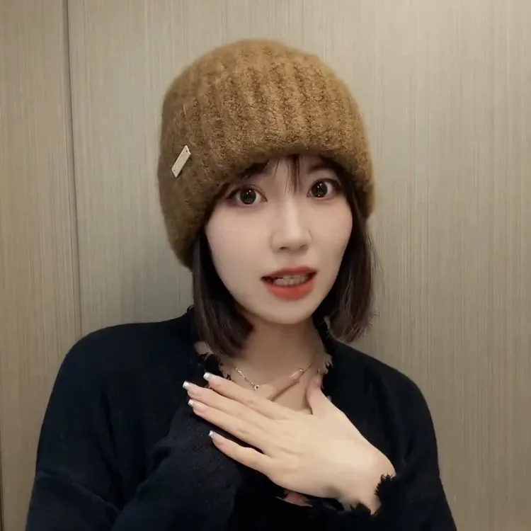 针织帽子假发可拆卸女短发网红波波头仿真人发毛线帽秋冬时尚保暖