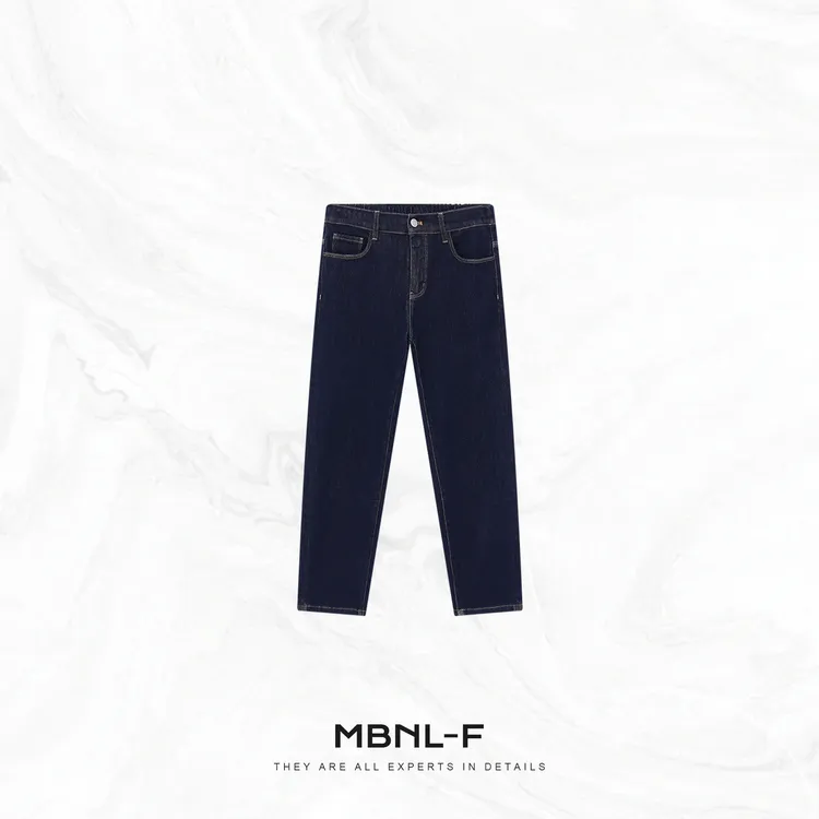 MBNL-F“宝石蓝牛” 高定显瘦磨毛直筒牛仔裤女 秦磊XM-XKZ6008