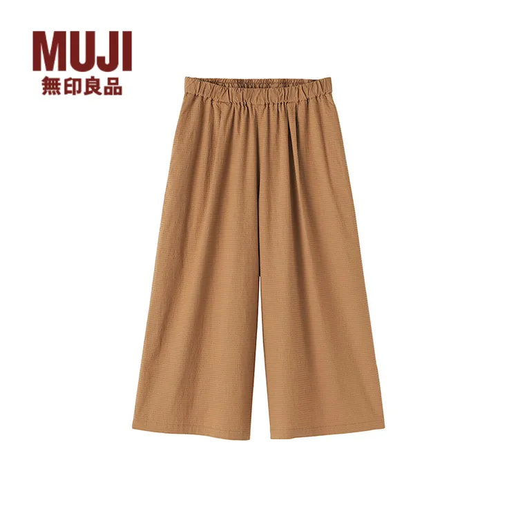 无印良品 MUJI 女式 泡泡纱 轻便七分裤 裤子女款25年秋季新品