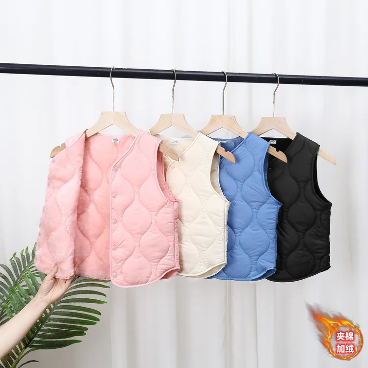秋冬新款儿童棉春秋马甲背心中大男女童小孩内外穿马夹