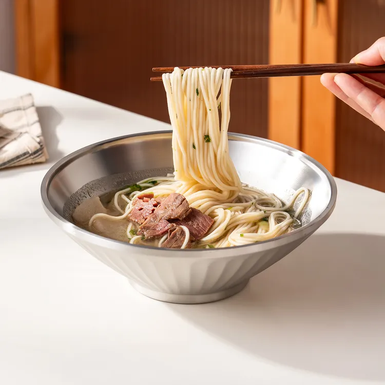 onlycook316L不锈钢斗笠碗汤面碗家用冷面拉面碗炸酱面螺蛳粉碗
