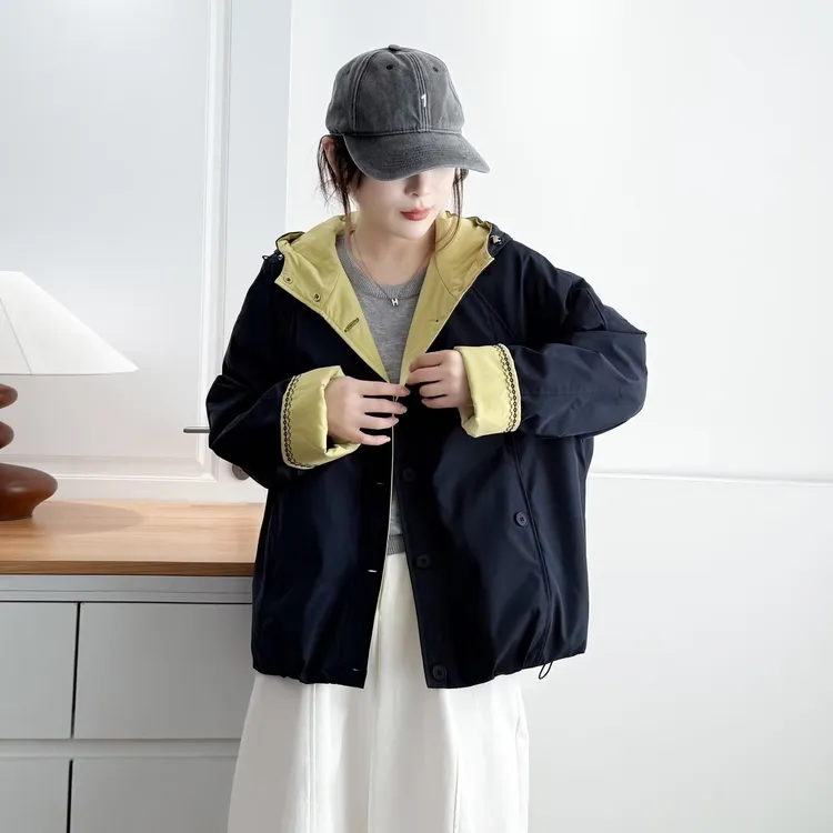 微胖大码胖mm连帽棉服秋冬加厚派克服棉衣外套宽松显瘦遮肚子上衣