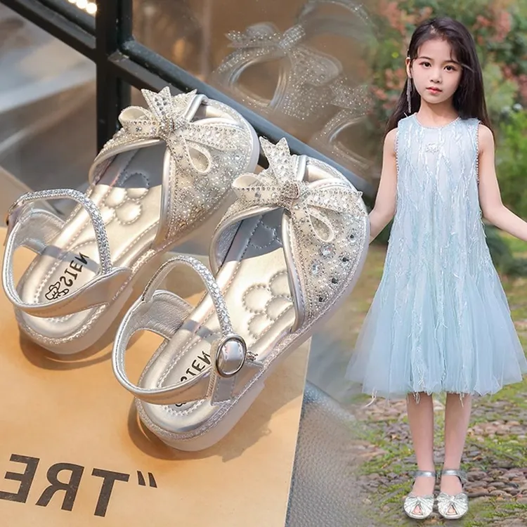 女童凉鞋公主夏款2025新款夏季儿童鞋子女孩水晶鞋爆款女宝宝艾莎