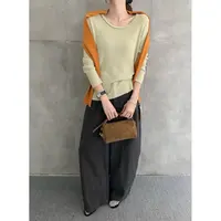 J-779#【穿搭小白必入】韩系温柔亲肤舒适百搭针织U领T恤