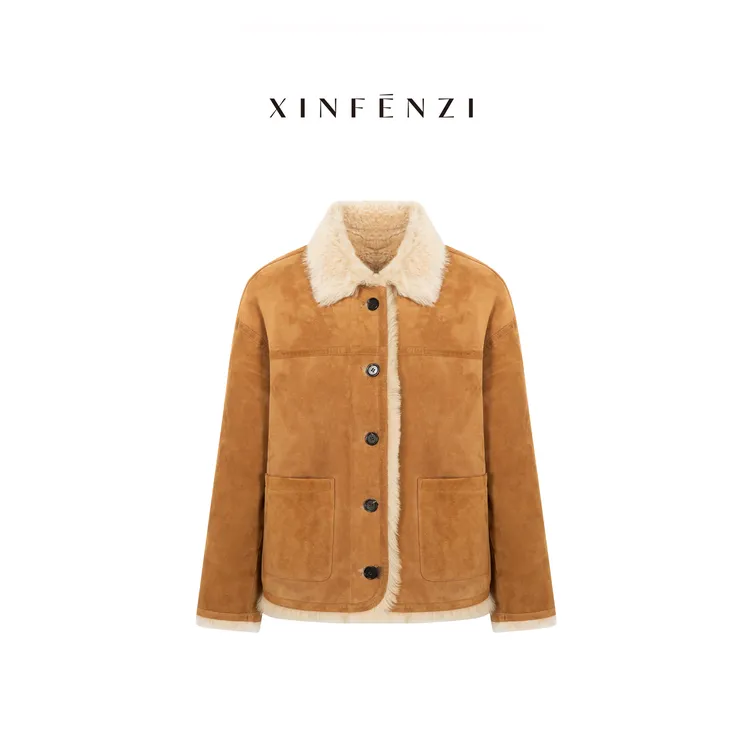 【Honey】XINFENZI 意大利进口皮毛一体两穿超保暖外套 51527