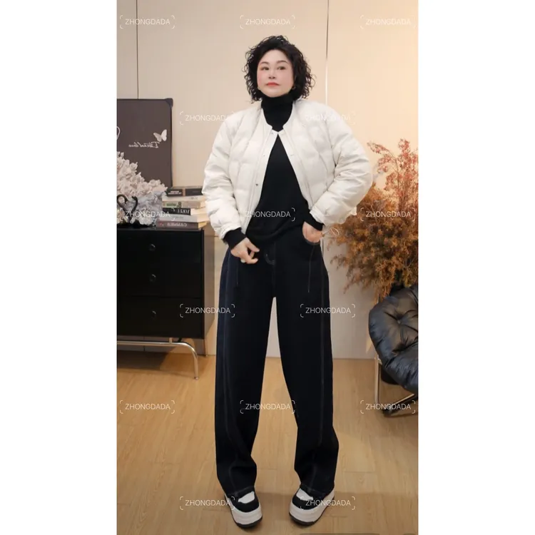 ZHONG大大【】黑金弯刀牛仔裤女2025冬季新款植绒显瘦裤子50708